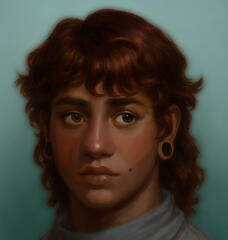 Painted portrait of a friend's OC Painted portrait of a friend's OC